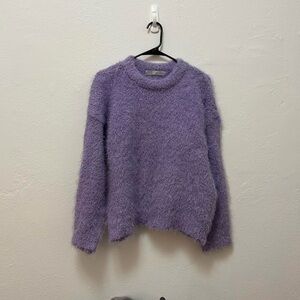 Women’s Textured Lavender Crew Neck Sweater